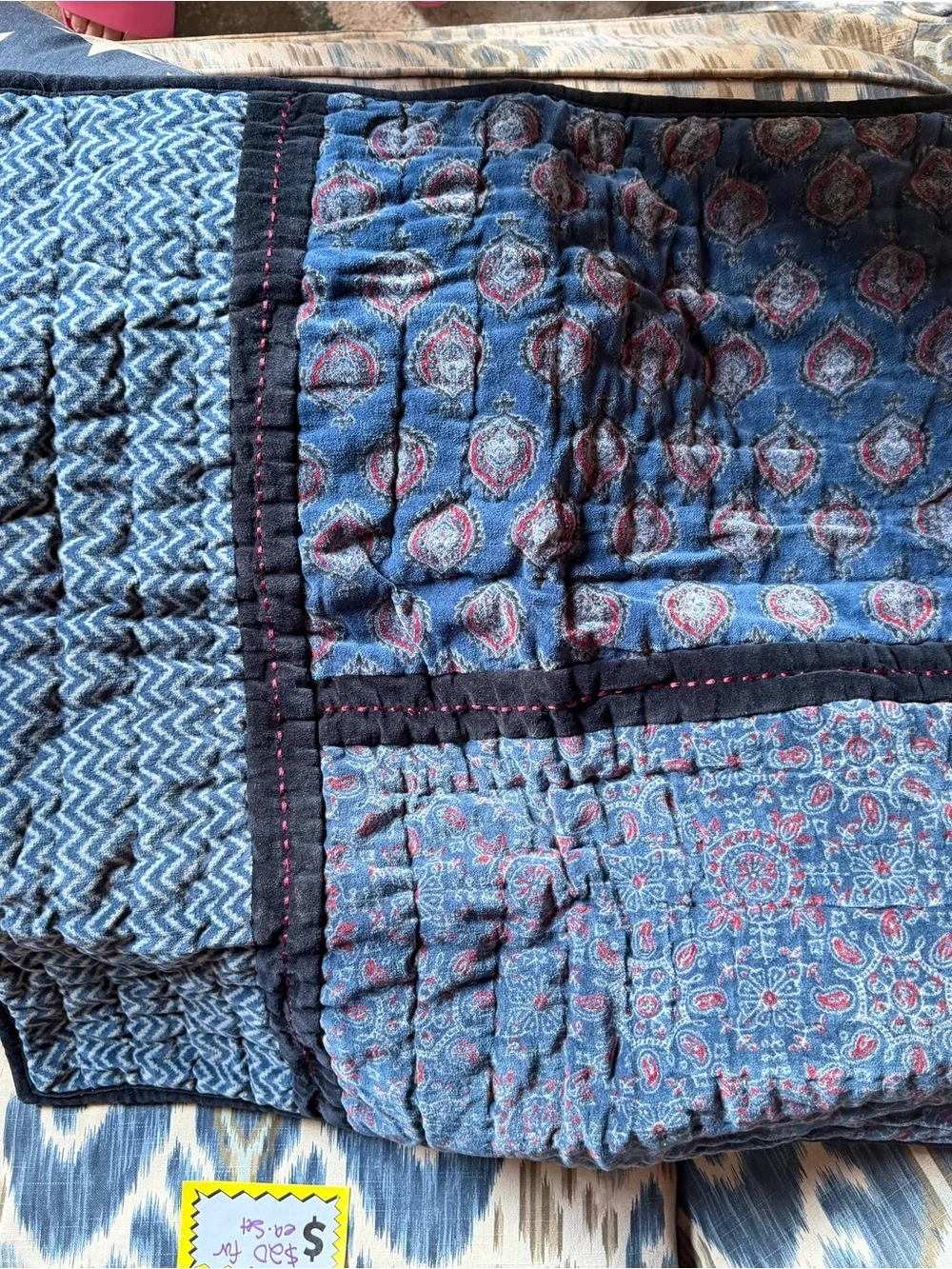 Pottery Barn Velvet Quilted Sham Cover